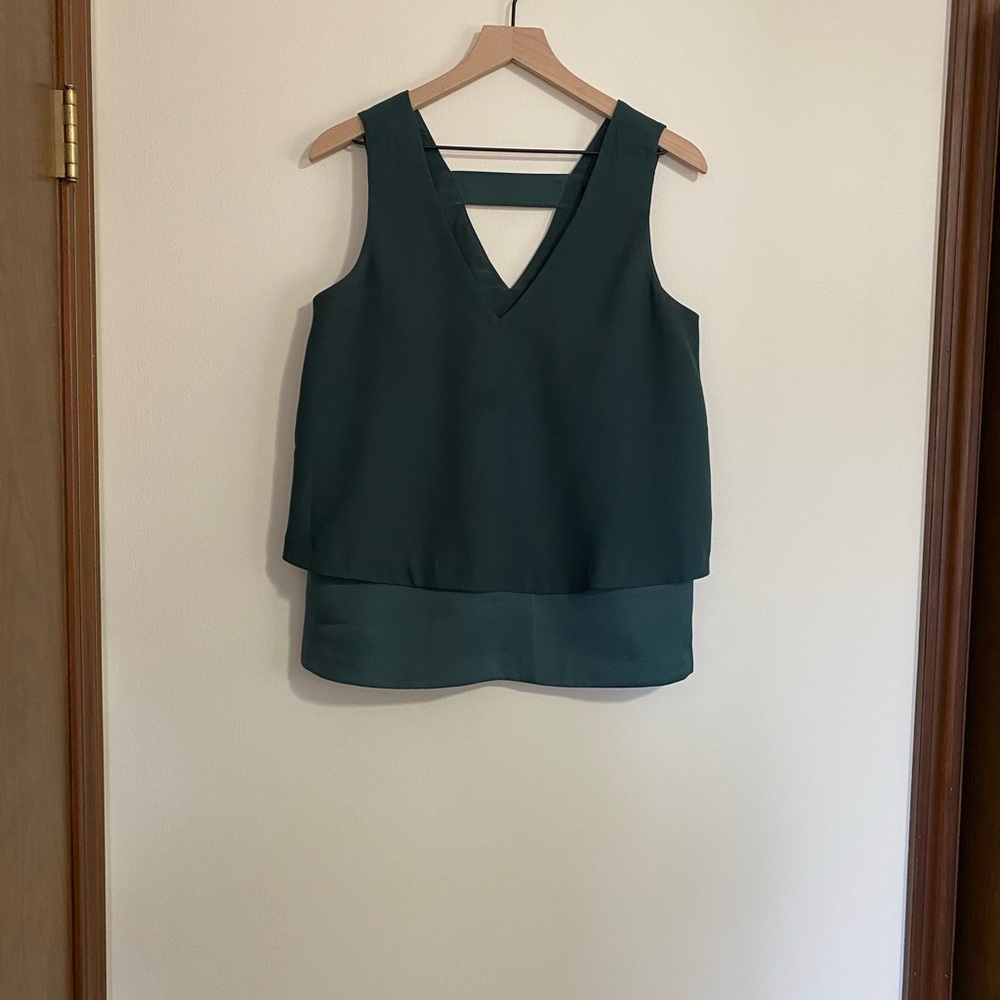 Banana Republic Elegant Emerald Layered Sleeveless Top